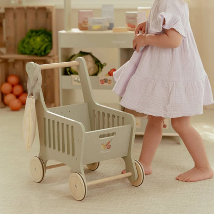 עגלת קניות מעץ Little Dutch