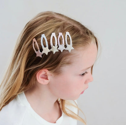 סט 5 סיכות קטנות לשיער כוכבי זהב gold stars mini clips Mimi&Lula