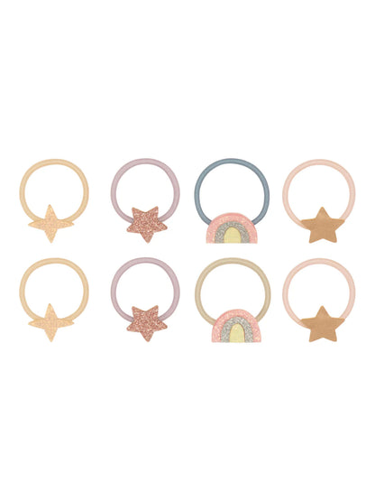 סט 8 גומיות קטנות כוכבים וקשתות rainbow&stars mini hair ponies Mimi&Lula