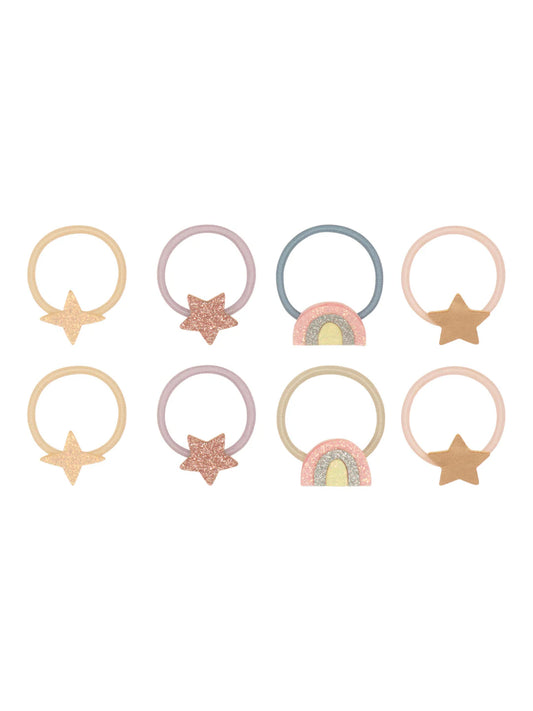 סט 8 גומיות קטנות כוכבים וקשתות rainbow&stars mini hair ponies Mimi&Lula