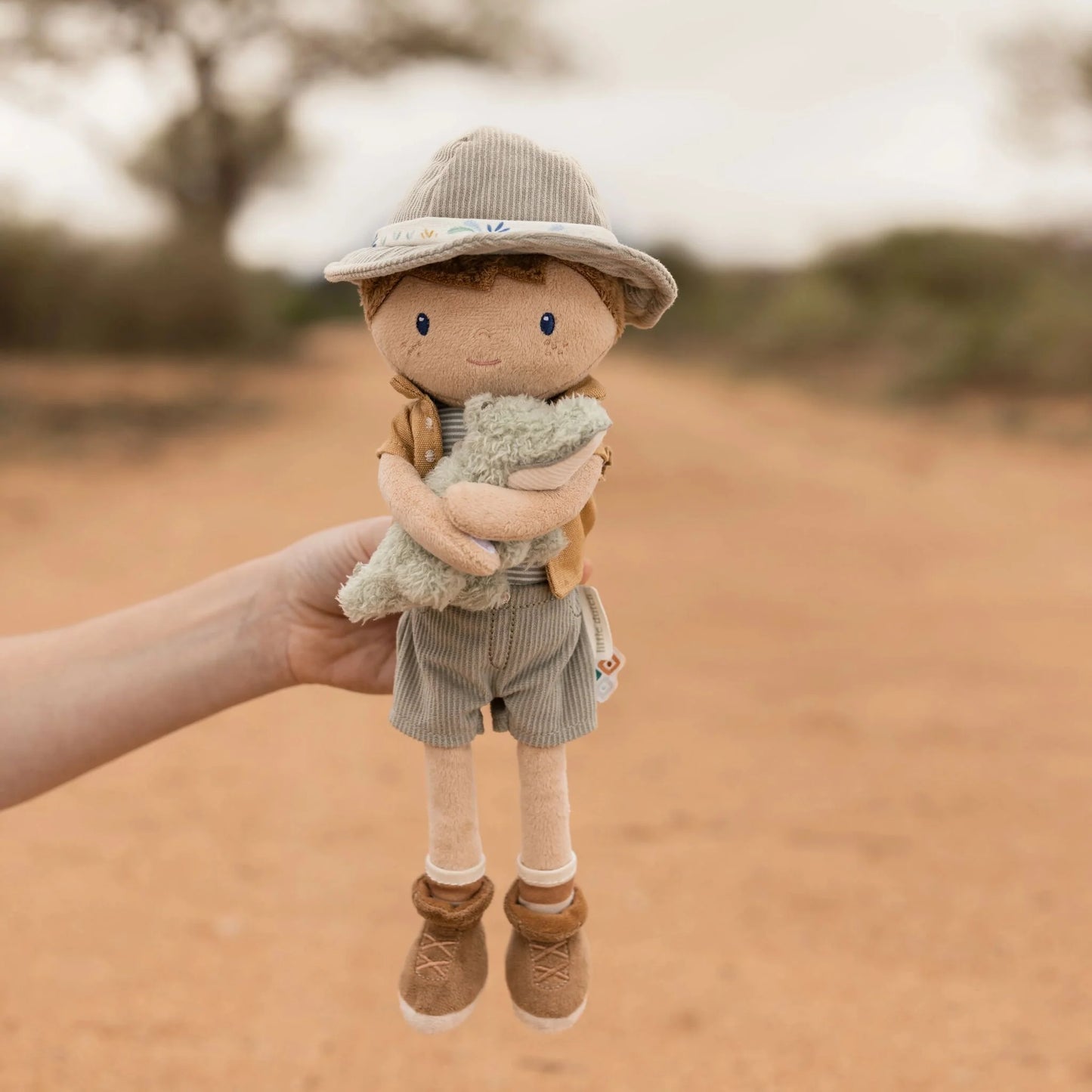 בובת ג׳ים חוקר עם תנין | 35 ס״מ חברי הספארי Little Dutch