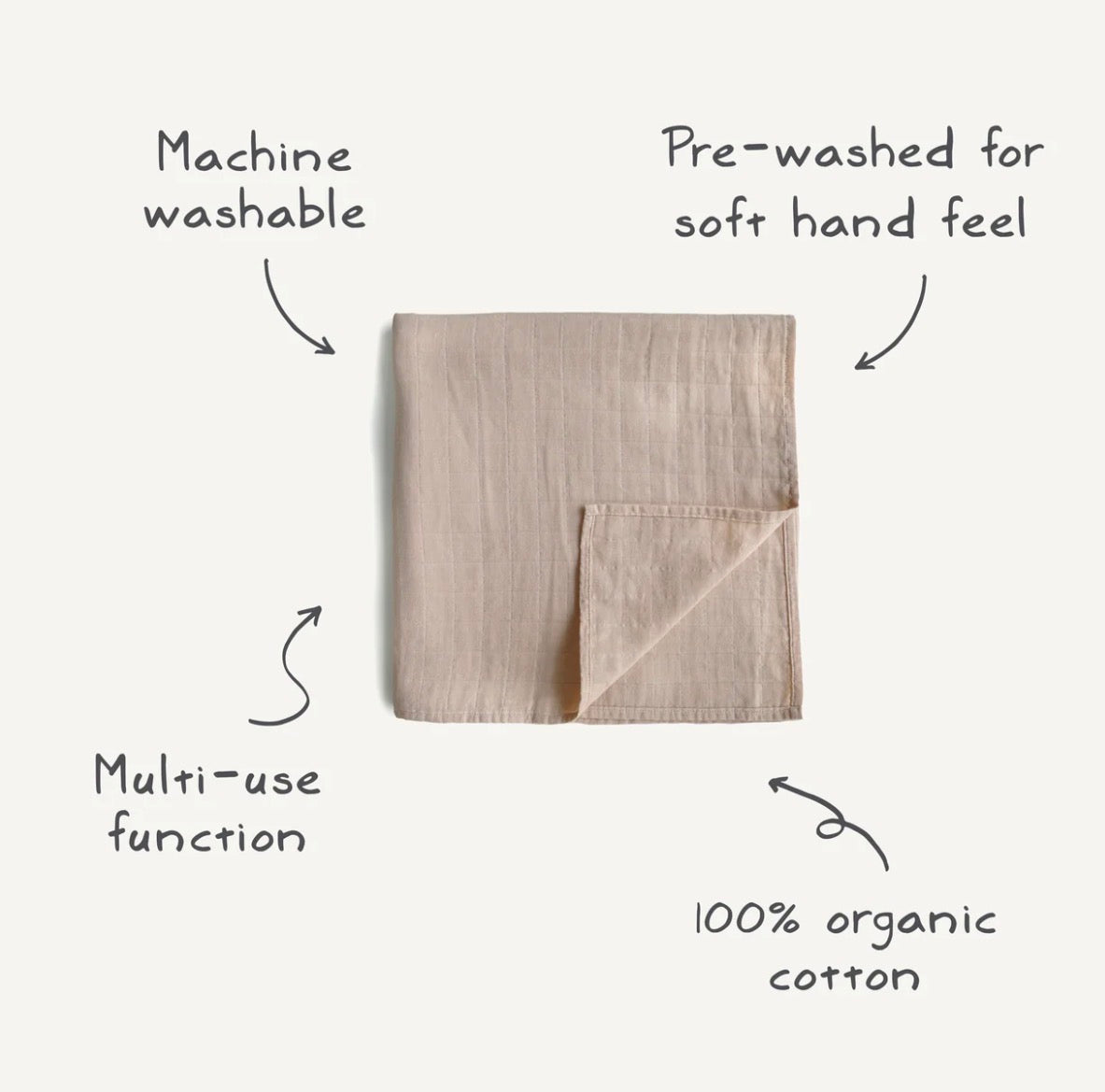 חיתול טטרה מכותנה אורגנית Mushie| פסים סייג׳