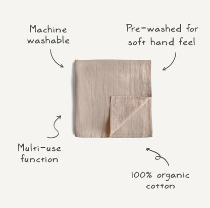 חיתול טטרה מכותנה אורגנית Mushie| פסים סייג׳