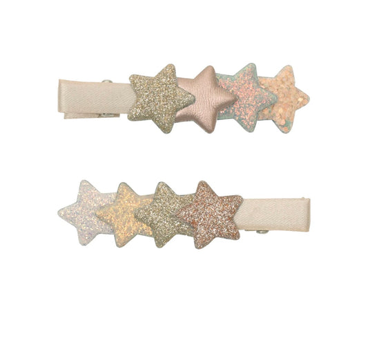 סט 2 סיכות לשיער כוכבים מנצנצים Layered Stars Hair Clips Mimi&Lula