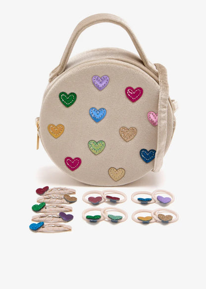תיק לבבות צבעוני multi colored heart bag Mimi&Lula