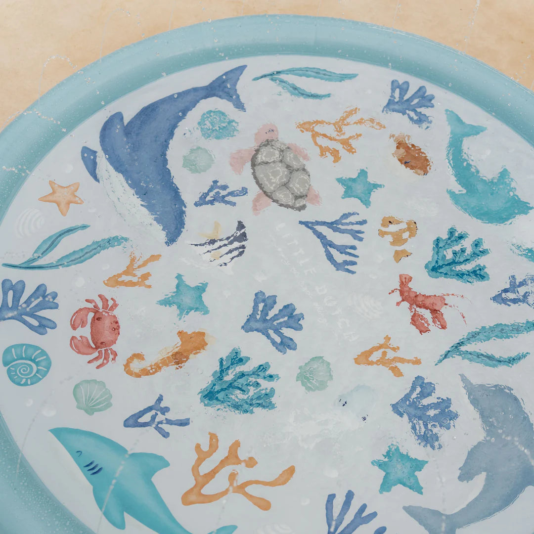 שטיח מים מזרקה Sprinkler Mat |  ocean dreams Blue Little Dutch