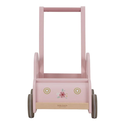 עגלת עץ צבע ורוד Little Dutch