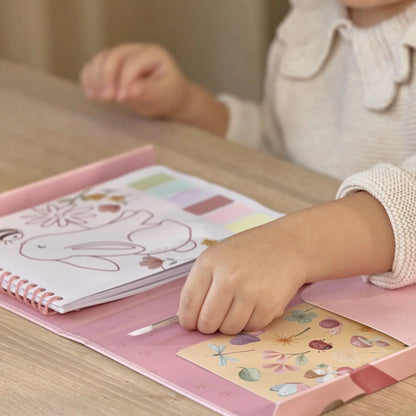חוברת צביעה במים עם מדבקות | רוזה גן פיות Little Dutch