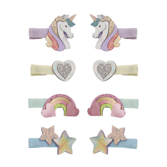 סט 8 סיכות שיער מיני Dreamy unicorn mini clips Mimi&Lula