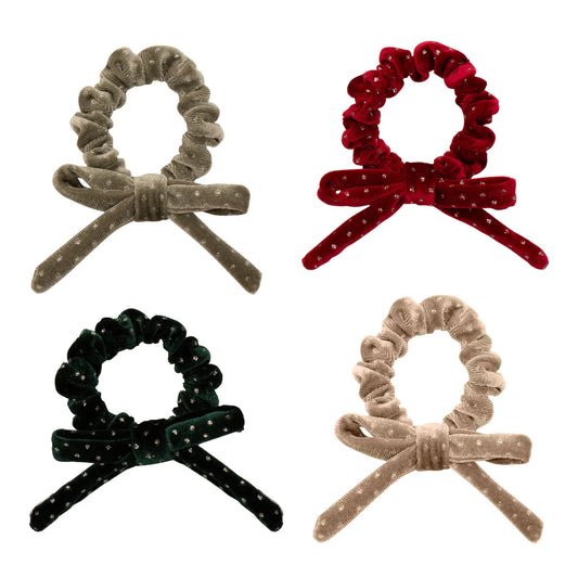 4 גומיות קטיפה Velvet Bow Scrunchies Mimi&Lula