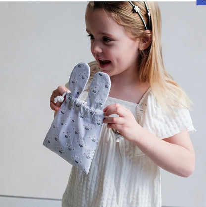 סט מתנה נרתיק ארנב פרחוני אביזרי שיער bunny shaped pouch gift set Mimi&Lula
