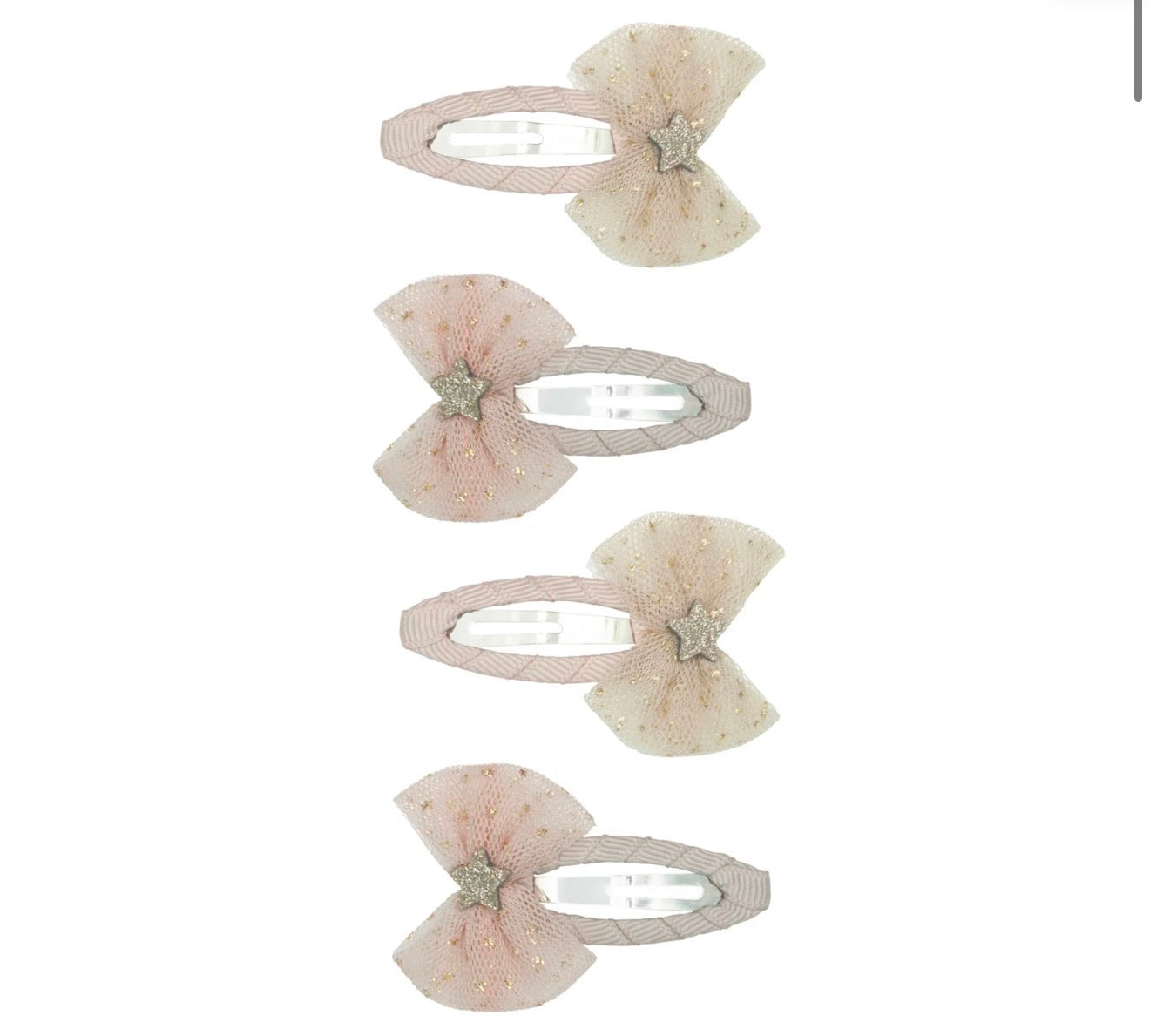 סט 4 סיכות שיער פפיון פיות fairy bow clips Mimi&Lula
