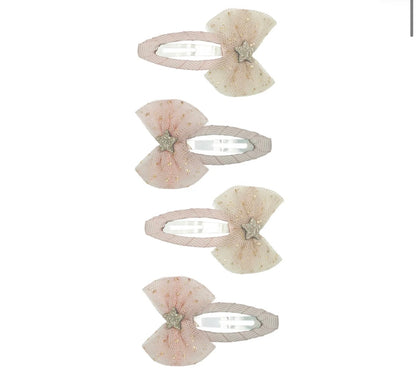 סט 4 סיכות שיער פפיון פיות fairy bow clips Mimi&Lula