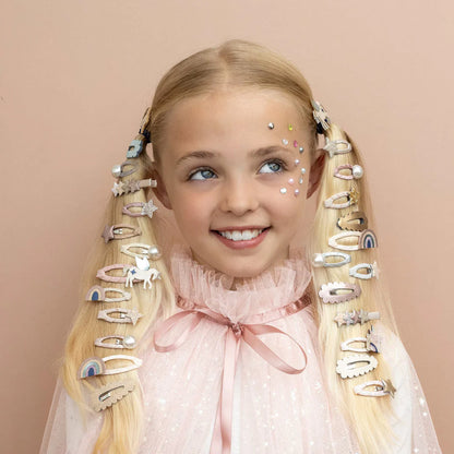 סט 5 סיכות שיער נוצצות חד קרן Celeste Unicorn Mini hair clips Mimi&Lula