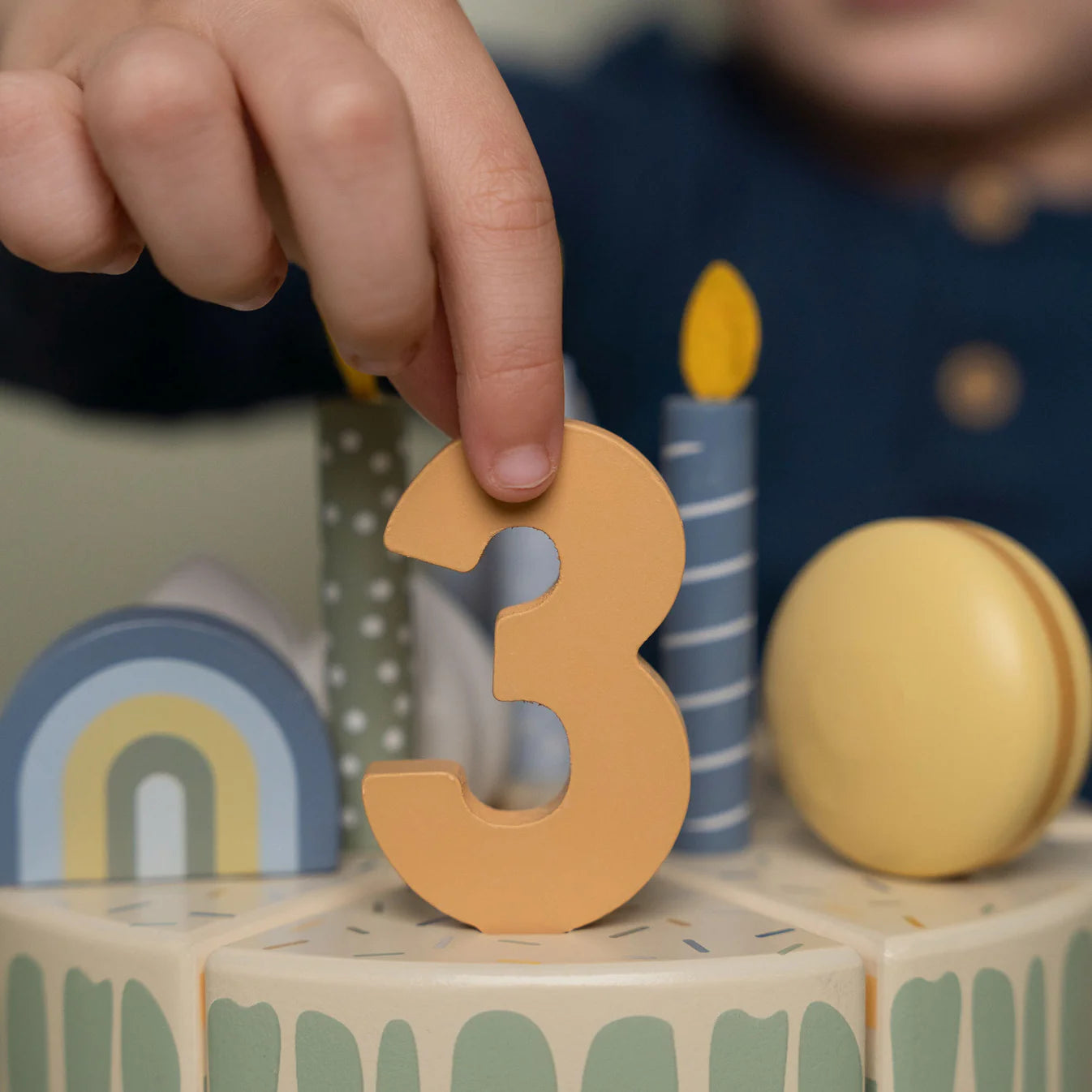 עוגת יום הולדת מעץ 26 חלקים|כחול Little Dutch