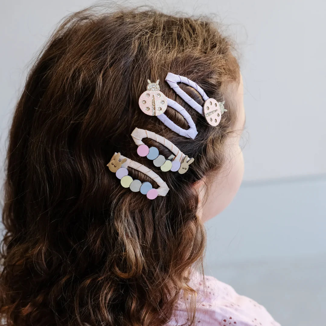 סט 4 סיכות לשיער Ladybird & Caterpillar Hair Clips Mimi&Lula