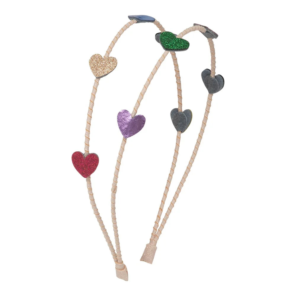 קשת שיער כפולה לבבות מנצנצים jazzy heart double headband Mimi&Lula