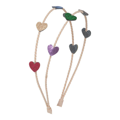 קשת שיער כפולה לבבות מנצנצים jazzy heart double headband Mimi&Lula
