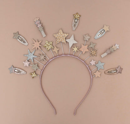סט 2 סיכות לשיער כוכבים מנצנצים Layered Stars Hair Clips Mimi&Lula