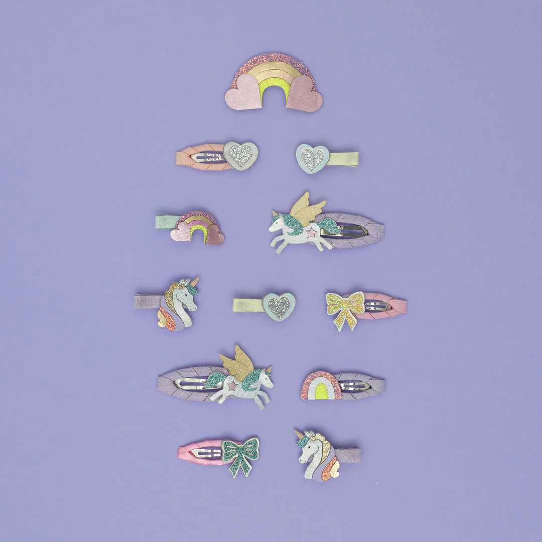 סט 8 סיכות שיער מיני Dreamy unicorn mini clips Mimi&Lula