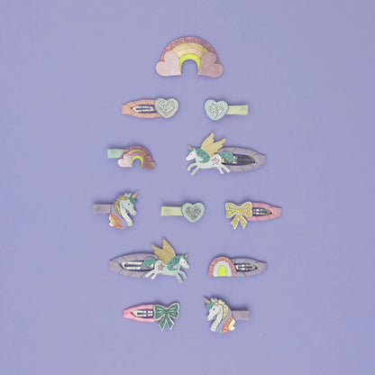 סט 8 סיכות שיער מיני Dreamy unicorn mini clips Mimi&Lula