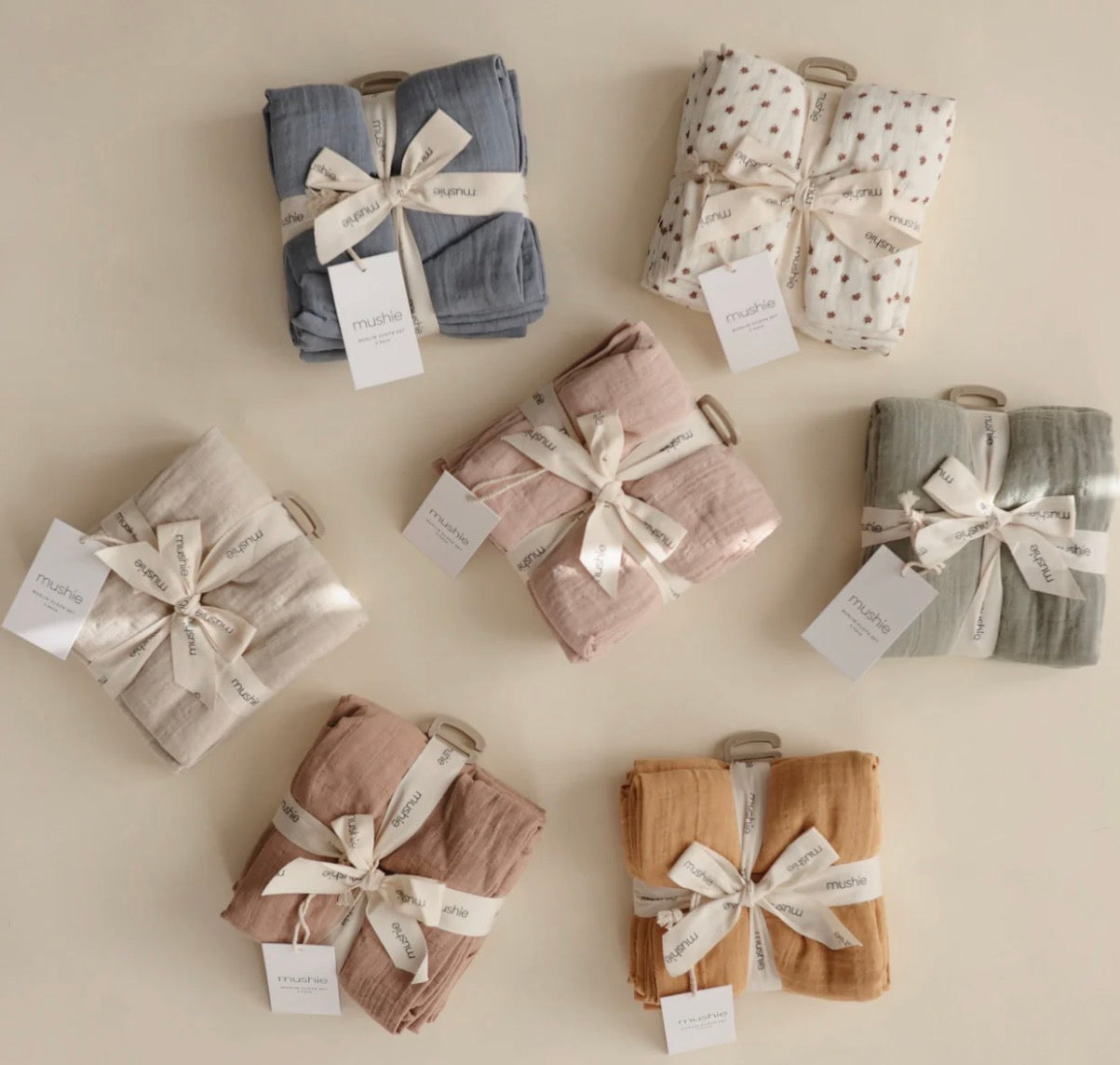 3 חיתולים אורגניים Mushie| פרחים