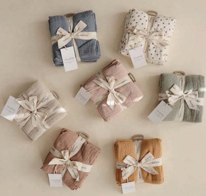 3 חיתולים אורגניים Mushie| פרחים