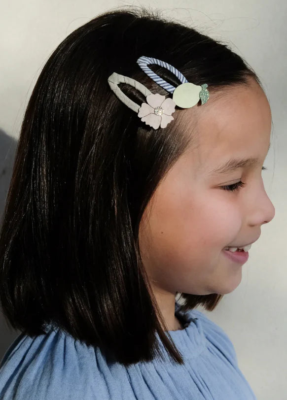 סט 4 סיכות לימון ופרחים lemon blossom clips Mimi&Lula
