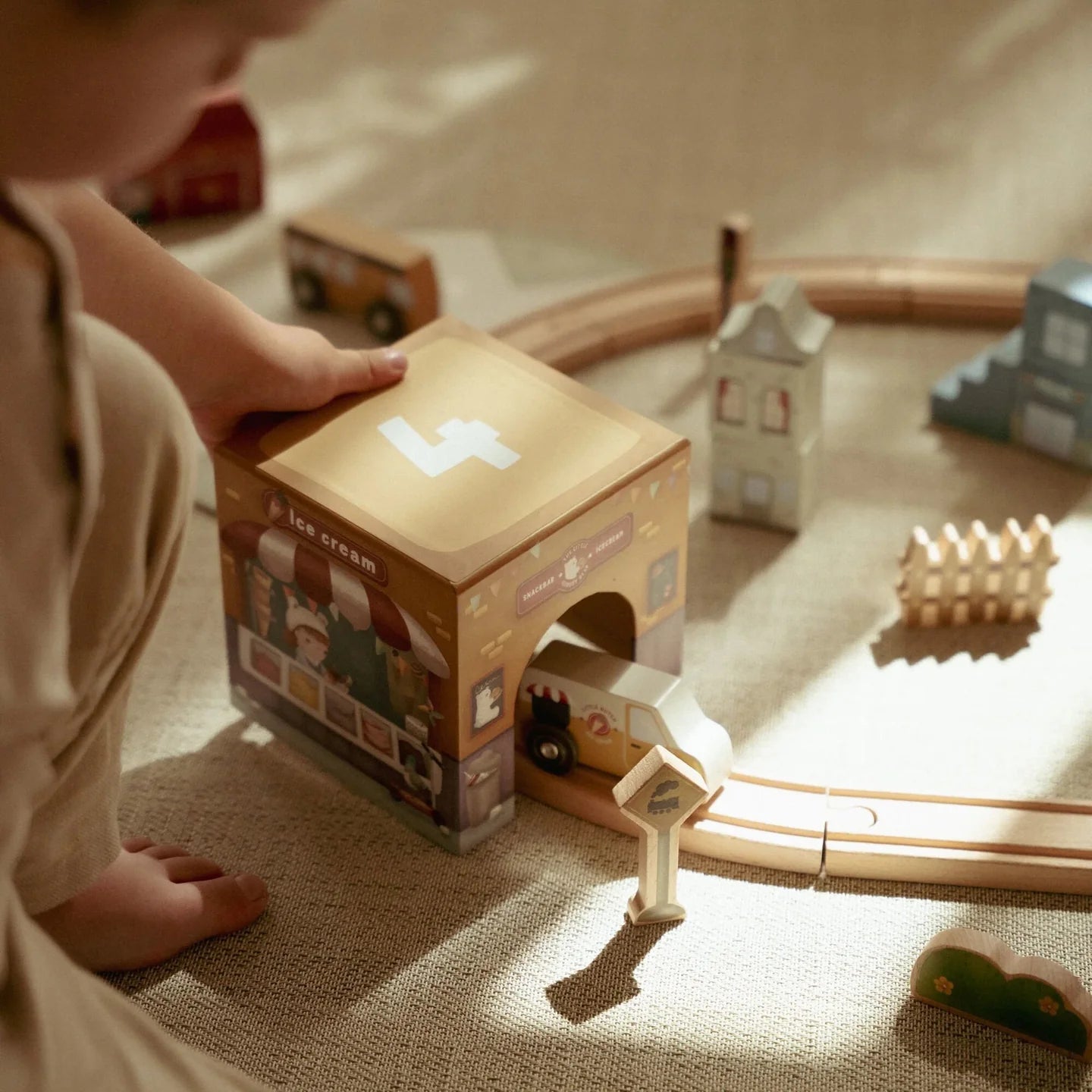 קוביות בנייה עם רכבים Little Dutch