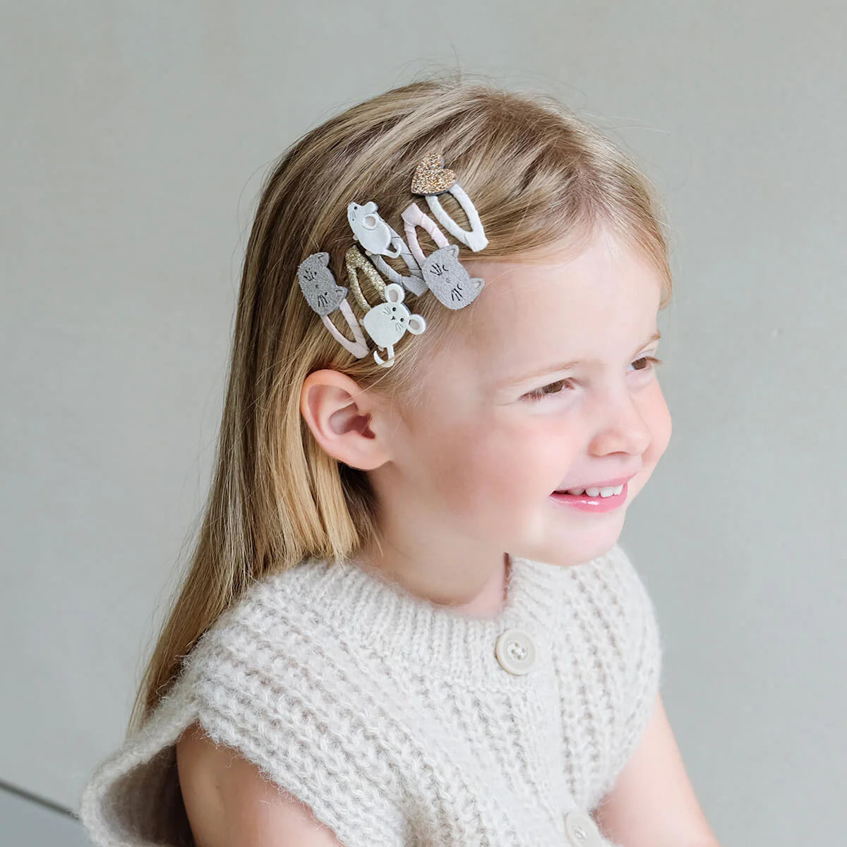 סט 5 סיכות קטנות חתול עכבר  Cat & Mouse Hair Clips Mimi&Lula