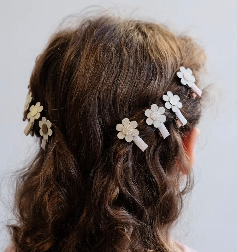 8 סיכות שיער דייזי Daisy mini hair clips Mimi&Lula