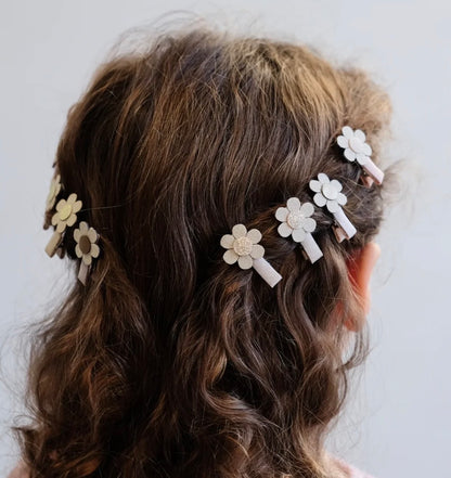 8 סיכות שיער דייזי Daisy mini hair clips Mimi&Lula