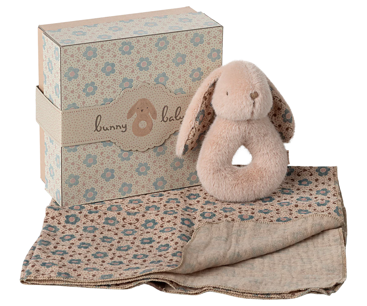 Maileg Bunny rattle set  |Powder