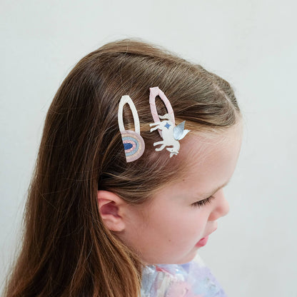 סט 4 סיכות לשיער חד קרן וקשת נוצצת Unicorn & Rainbow Hair Clips
Mimi&Lula