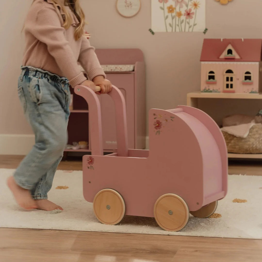 עגלת בובה מעץ Little Dutch