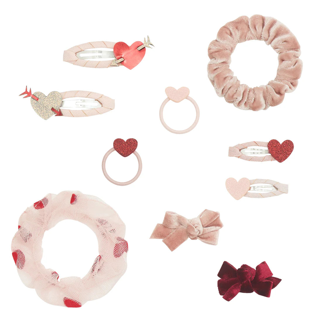 סט מתנה אביזרי שיער לבבות heart hair gift set Mimi&Lula