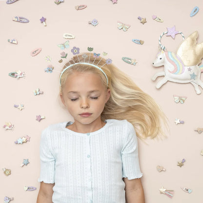 סט 5 סיכות קטנות לשיער כוכבים וקשתות Rainbow & Stars Mini Clips Mimi&Lula