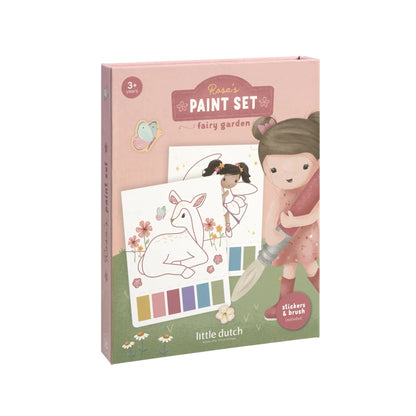חוברת צביעה במים עם מדבקות | רוזה גן פיות Little Dutch