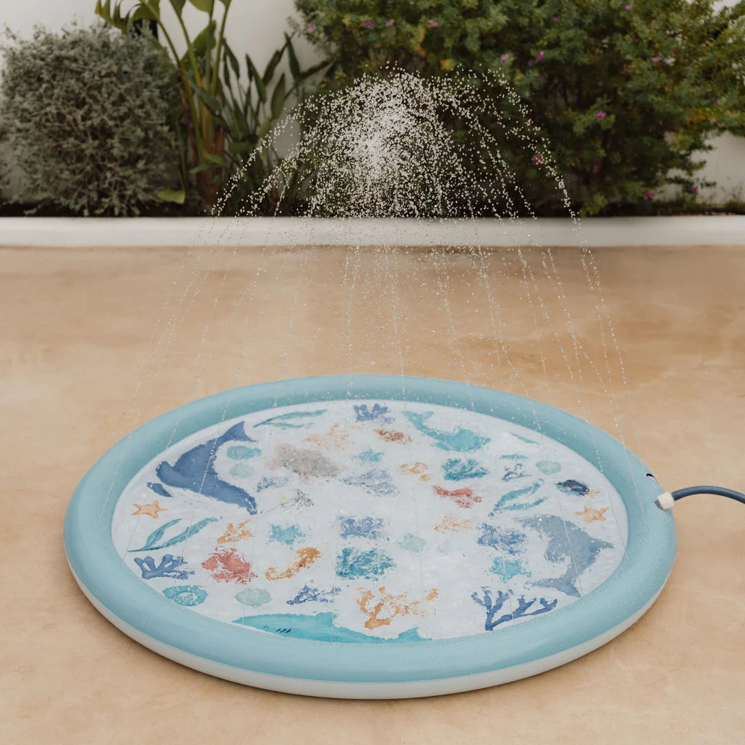 שטיח מים מזרקה Sprinkler Mat |  ocean dreams Blue Little Dutch