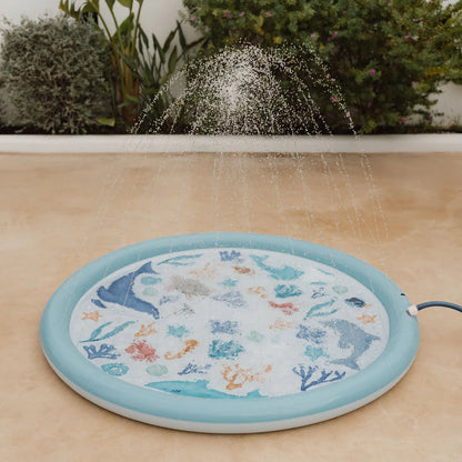 שטיח מים מזרקה Sprinkler Mat |  ocean dreams Blue Little Dutch