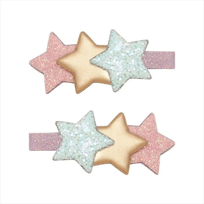 2 סיכות שיער כוכבים Layered Star Hair Clips Mimi&Lula