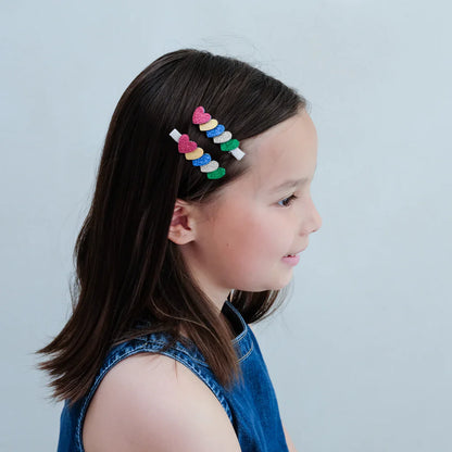 סט 2 סיכות לבבות שכבות jazzy layered heart clips Mimi&Lula