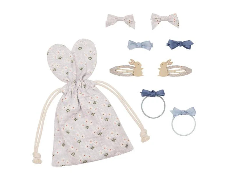 סט מתנה נרתיק ארנב פרחוני אביזרי שיער bunny shaped pouch gift set Mimi&Lula