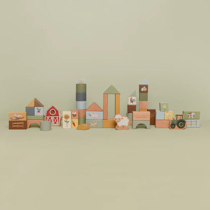 דלי קוביות עם 50 אבני בניין| חווה קטנה