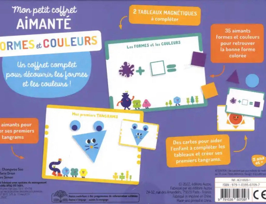 קופסת מגנטים צורות וצבעים magnetic box shapes and colors| AUZOU