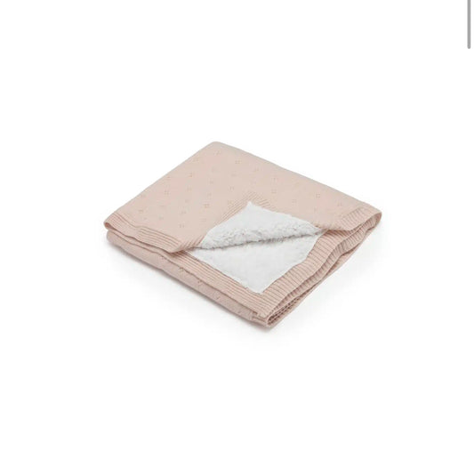 שמיכת פוינטל סרוגה| Pink Pointelle