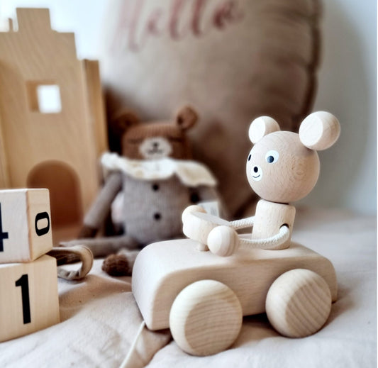 דובון ברכב נמשך מעץ maya&kaylee