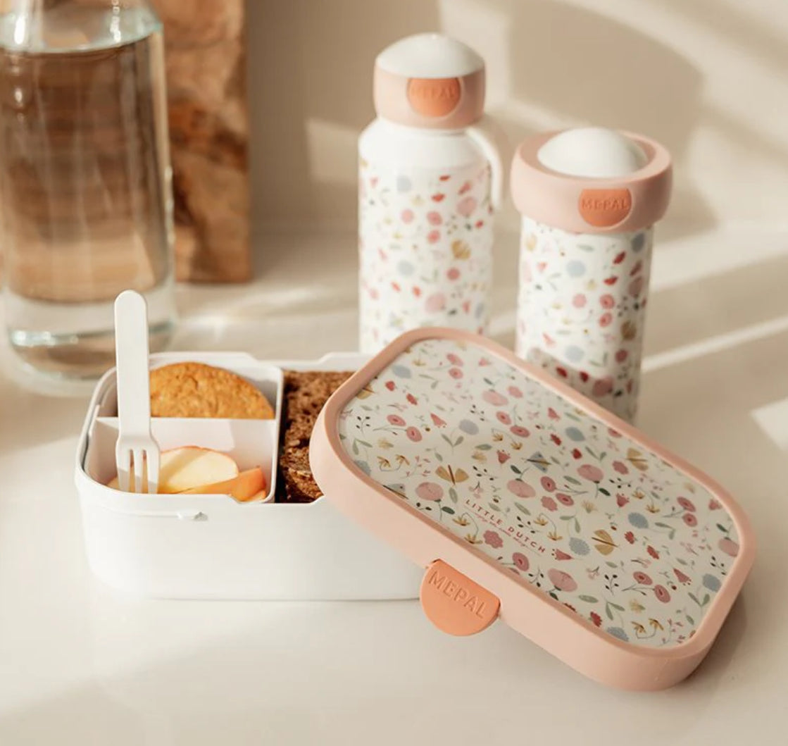 קופסת אוכל| פרחים ופרפרים