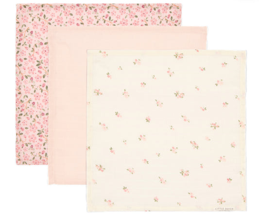 סט 3 מגבות פנים כותנה אורגנית| ורוד