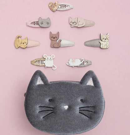 סט 5 סיכות קטנות חתול עכבר  Cat & Mouse Hair Clips Mimi&Lula